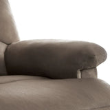 Light Brown Fabric Motion Recliner With Plush Pillow-Top Arms - Omega Lifestyles