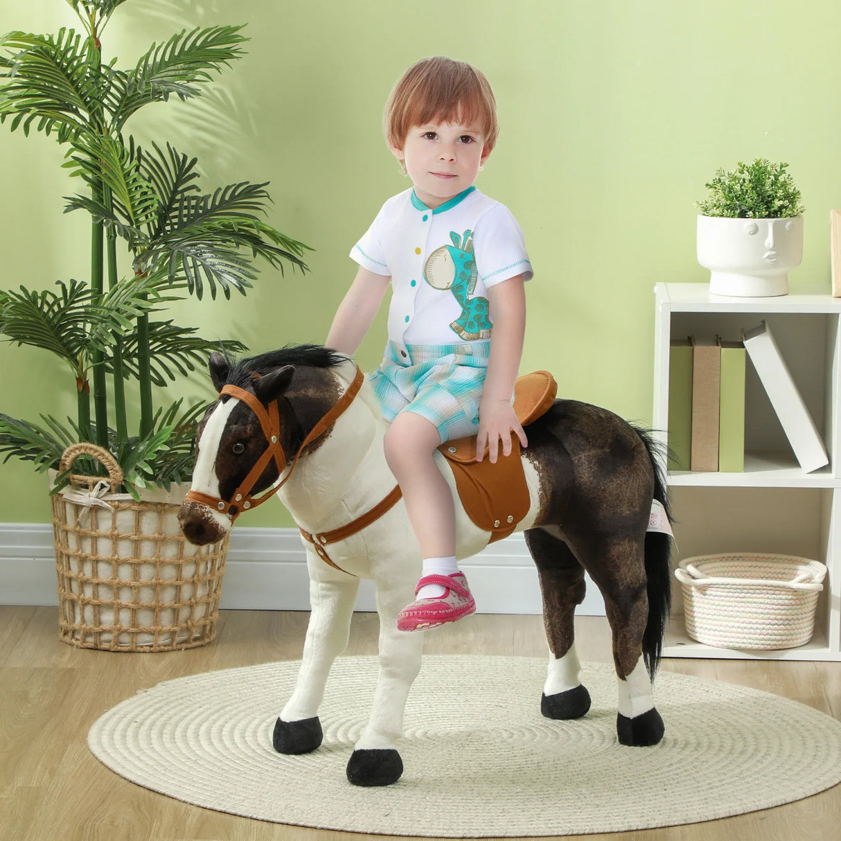 Ride-On Toddler Horse Toy With Neighing Sound - Omega Lifestyles