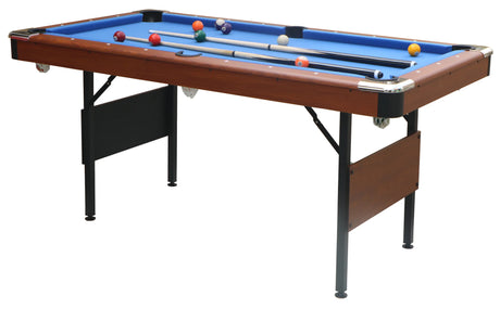 5.5-Foot Foldable Blue Velvet Cloth Billiard Table - Omega Lifestyles