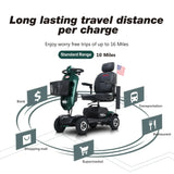 Outdoor Compact Emerald Mobility Scooter With USB Charger Port - Omega Lifestyles