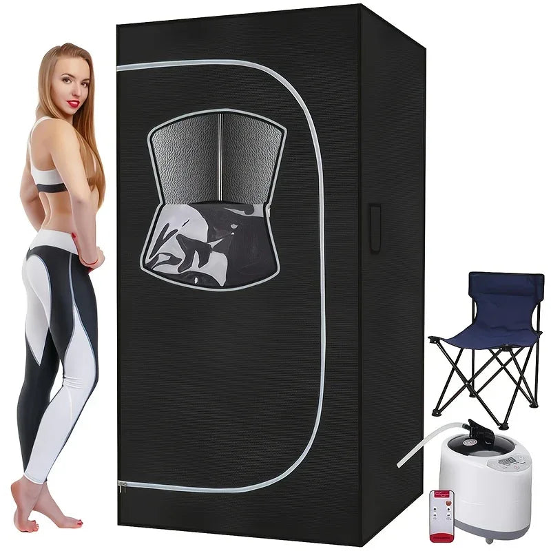 Portable Steam Sauna Tent With Folding Chair Remote Control - Omega Lifestyles