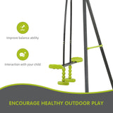 Three Seat Steel Children’s Outdoor Swing Set - Omega Lifestyles