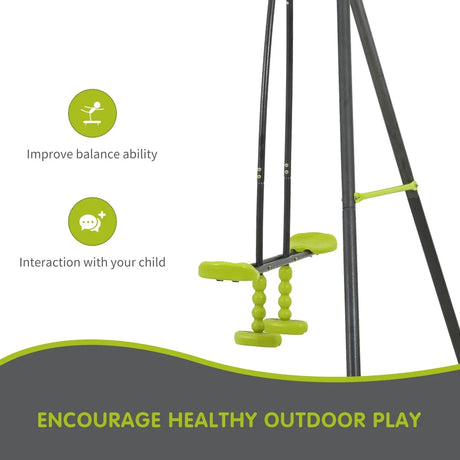 Three Seat Steel Children’s Outdoor Swing Set - Omega Lifestyles