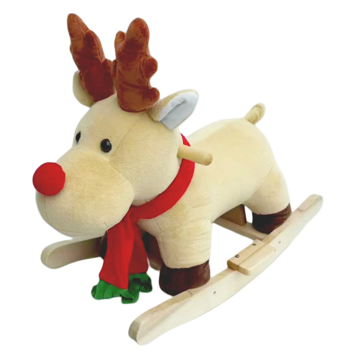 Soft Plush Fabric Kids Ride-On Rocking Horse Toy - Omega Lifestyles