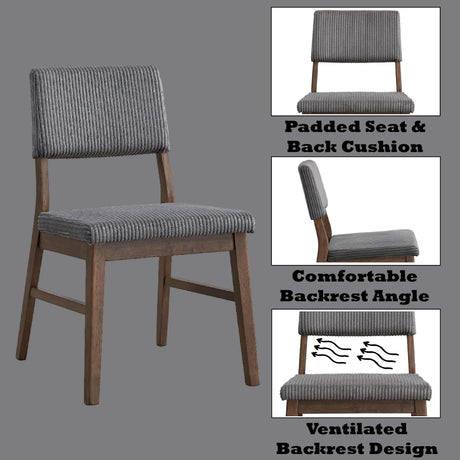 5-Piece Walnut Finish Round Dining Table And Chairs Set - Omega Lifestyles