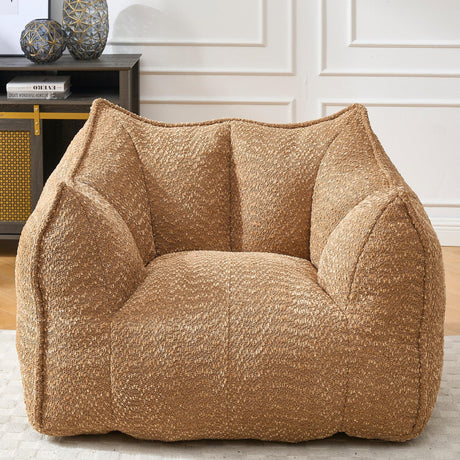 Chenille Bean Bag Chair Soft Foam Living Room Seating - Omega Lifestyles