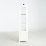 Modern Upholstered Glass Display Cabinet With Adjustable LED Light - Omega Lifestyles