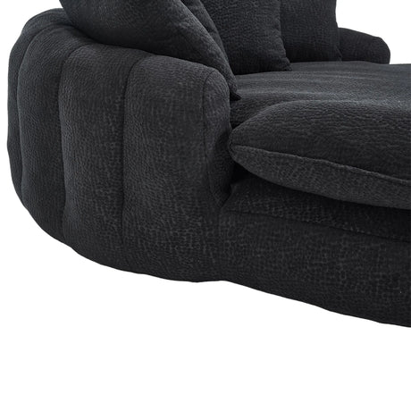 Oversized Chenille Memory Foam Bean Bag Sofa With Pillows - Omega Lifestyles