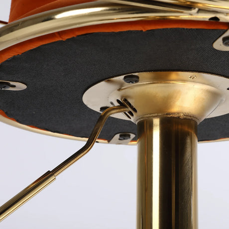 Set of 2 Orange Velvet Adjustable Height Bar Chairs - Omega Lifestyles