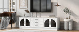 Modern Minimalist White MDF TV Stand With Storage - Sleep Galleria