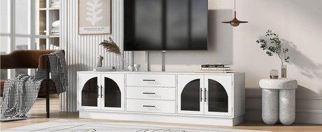 Modern Minimalist White MDF TV Stand With Storage - Sleep Galleria