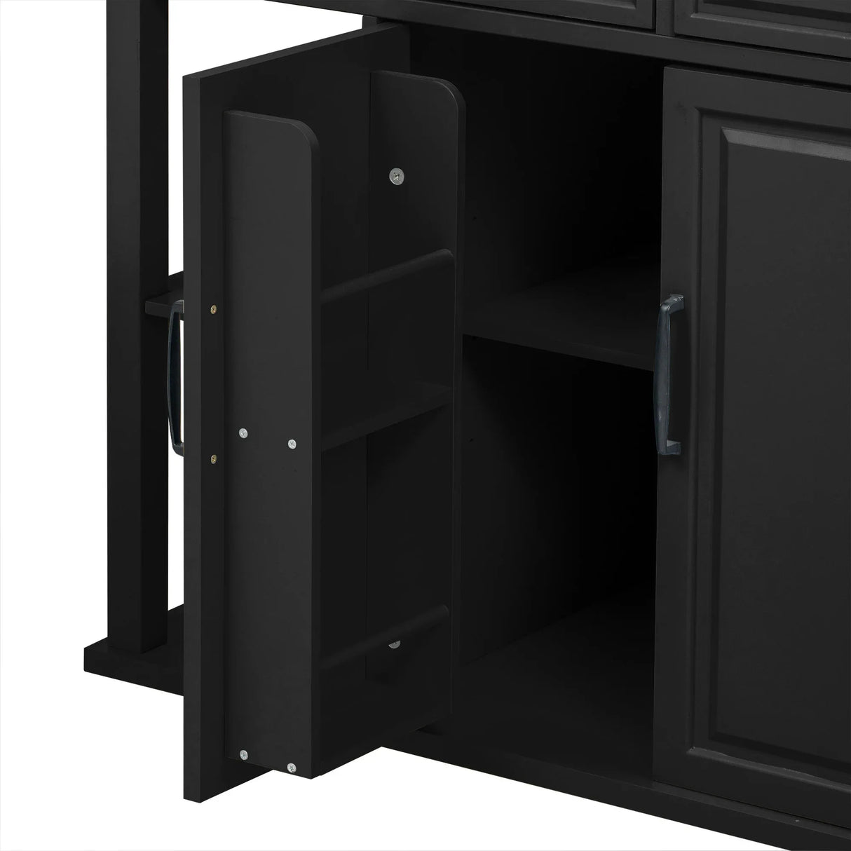 Extendable Rubber Wood Veneer Kitchen Island Cart - Omega Lifestyles