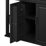 Extendable Rubber Wood Veneer Kitchen Island Cart - Omega Lifestyles