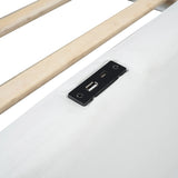 Twin Upholstered Platform Bed With Guardrail Charging Station - Omega Lifestyles