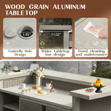 Outdoor Patio Aluminum Wicker Bar Table With Stools Set Of 3 - Omega Lifestyles