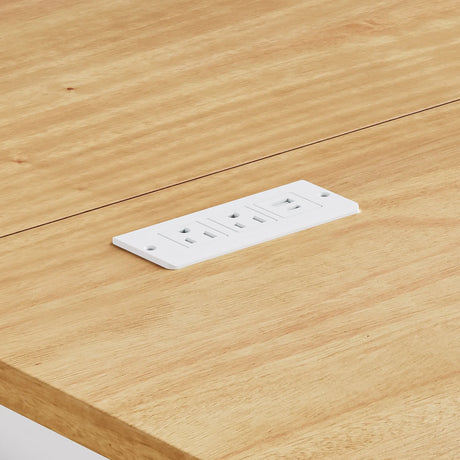 Rustic White Rubber Wood Rolling Kitchen Island Cart - Omega Lifestyles