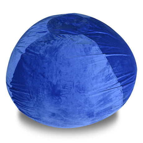 Minky Velvet Blue Plush Memory Foam Bean Bag Chair - Omega Lifestyles