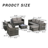 6-Piece Outdoor Rattan Wicker Patio Furniture Set - Omega Lifestyles