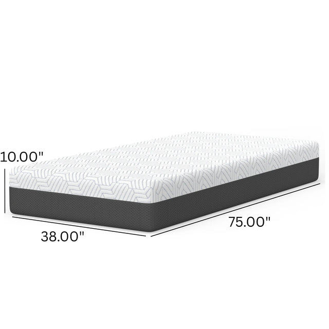 Twin Medium 10-Inch Pur Chill Cooling Memory Foam Mattress - Omega Lifestyles