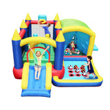 7-in-1 Inflatable Bounce House With Ball Pit Obstacles - Omega Lifestyles