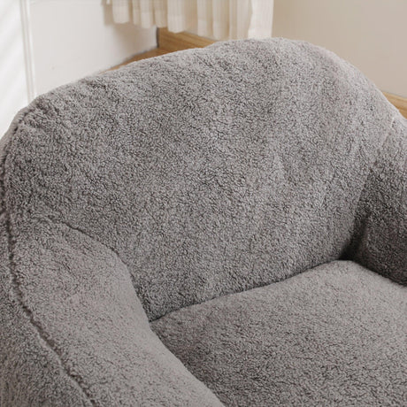Memory Foam Teddy Fabric Bean Bag Chair With Armrests - Omega Lifestyles
