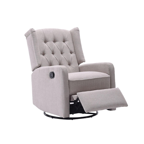 Multi-Functional Linen Recliner Chair With Rocking Swivel - Omega Lifestyles
