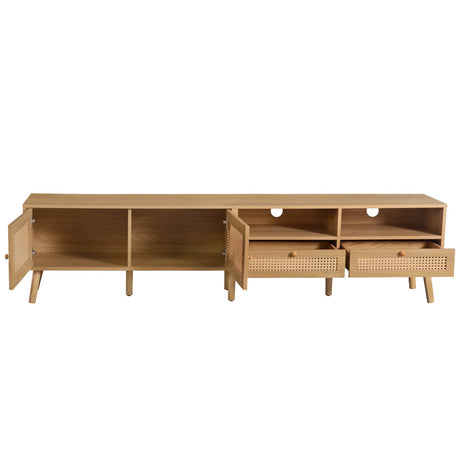 Boho Farmhouse Solid Wood TV Stand Cabinet - Sleep Galleria