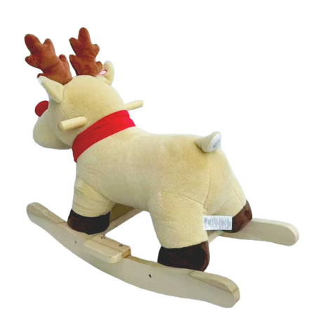 Soft Plush Fabric Kids Ride-On Rocking Horse Toy - Omega Lifestyles
