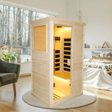 Single Person Spruce Wood Far Infrared Sauna - Omega Lifestyles