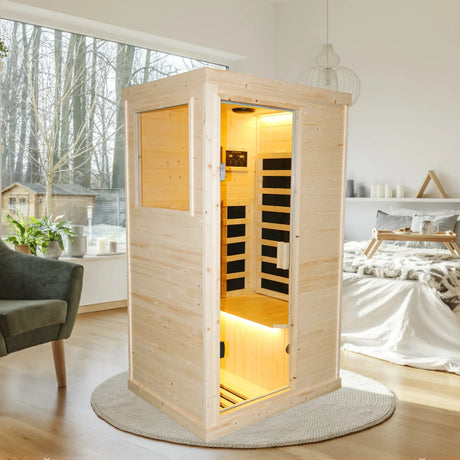 Single Person Spruce Wood Far Infrared Sauna - Omega Lifestyles