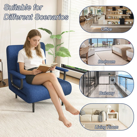 3-in-1 Folding Sofa Bed Adjustable Backrest Recliner Chair - Omega Lifestyles