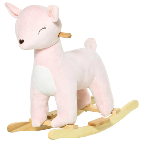 Plush Kids Ride-On Deer-Shaped Sound Rocking Toy - Omega Lifestyles