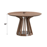 Walnut Round Synthetic Wood Dining Table 47-Inch - Omega Lifestyles