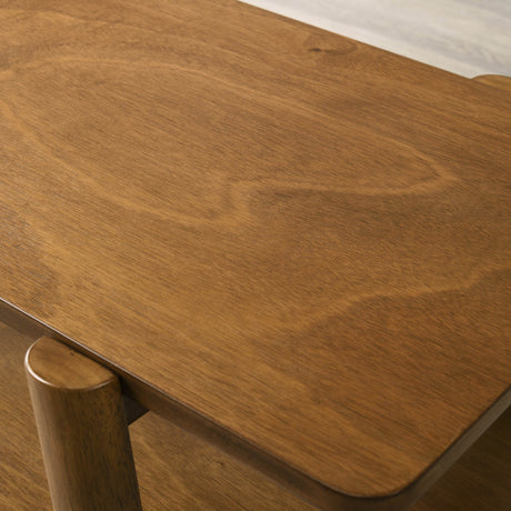Mid-Century Modern Walnut Wood Shelf Coffee Table - Sleep Galleria