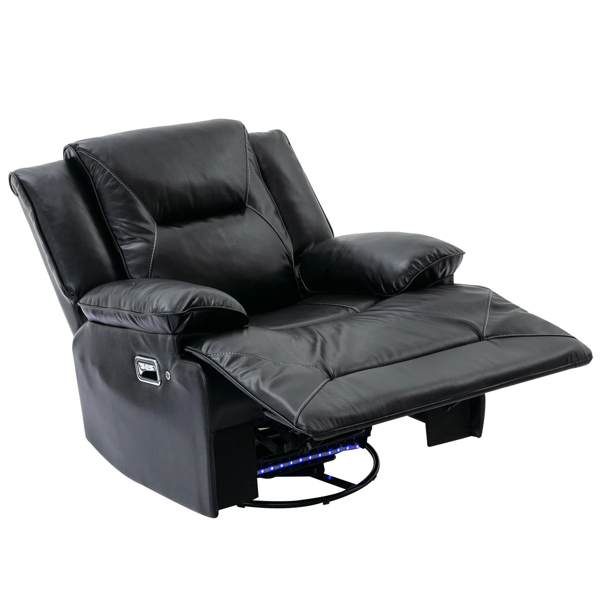 360-Degree Swivel Manual Rocking Leather Gel Recliner Chair - Omega Lifestyles