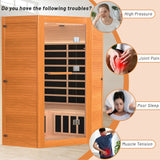 Far Infrared Wood Home Sauna With Bluetooth Speaker - Omega Lifestyles