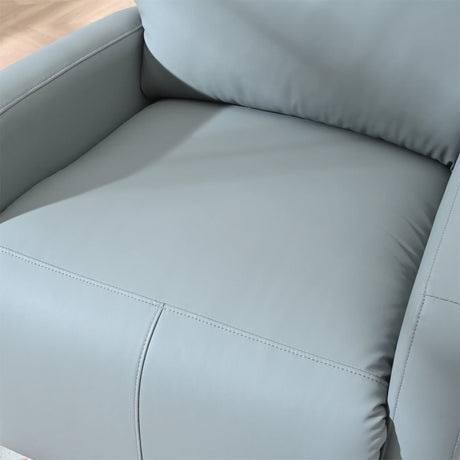 Modern Blue Gray PU Swivel Rocker Recliner Chair - Omega Lifestyles