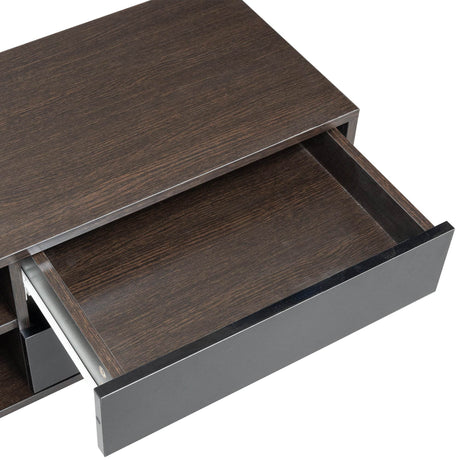 Antique Particle Board TV Stand With LED Lighting - Omega Lifestyles