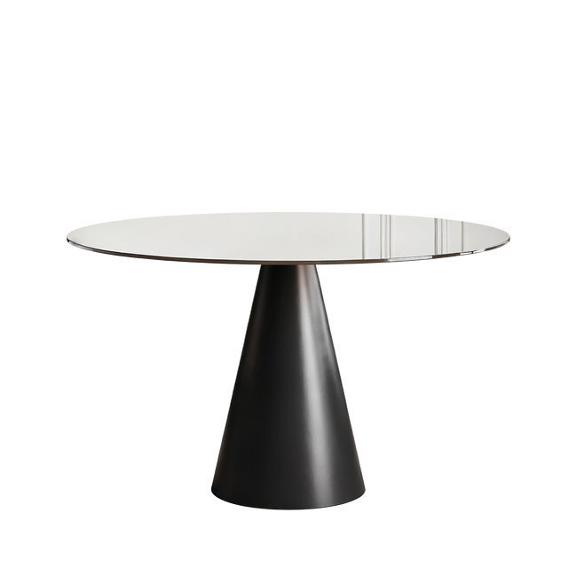 35-Inch Round Tempered Glass Metal Base Dining Table - Omega Lifestyles