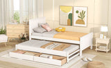 Twin Platform Bed With Trundle And Storage Drawers - Omega Lifestyles