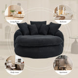 Oversized Chenille Memory Foam Bean Bag Sofa With Pillows - Omega Lifestyles