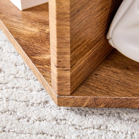 Hexagonal MDF Storage Coffee Table With Pattern - Omega Lifestyles