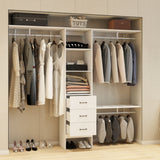 96-Inch White Adjustable Wood Metal Closet Organizer System - Omega Lifestyles