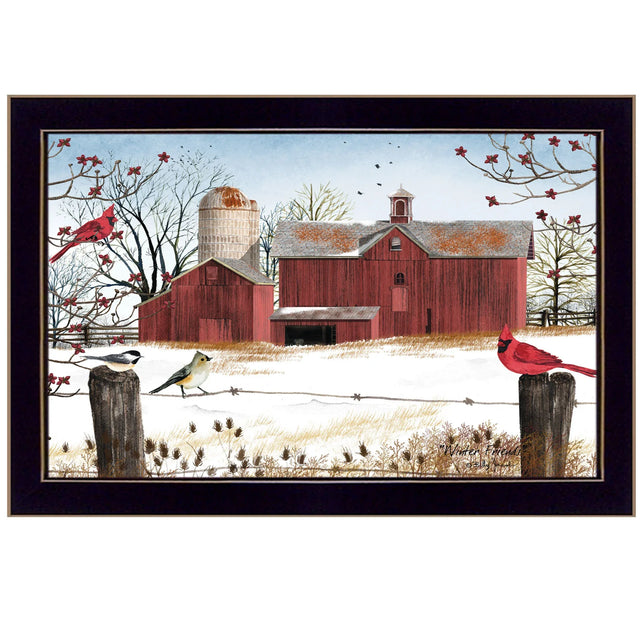 Framed Winter Friends Multicolor Paper Wall Art Print - Omega Lifestyles