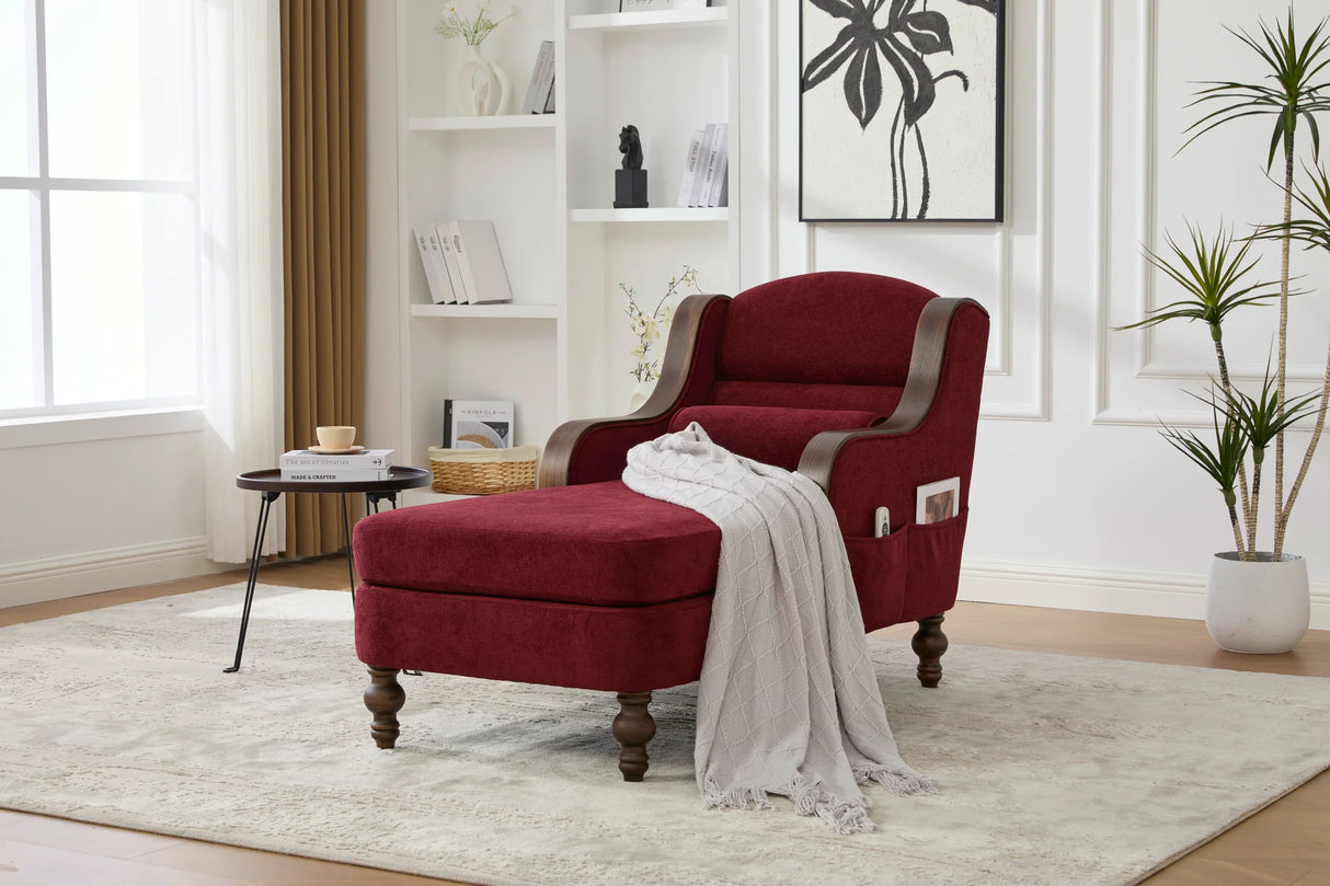 Oversized Chenille Fabric Recliner Lounge Chair With Storage - Omega Lifestyles