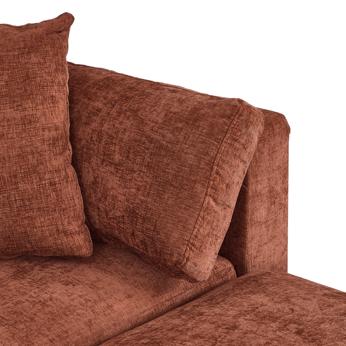 Brown Chenille 3-Seat Durable Upholstered Sofa - Omega Lifestyles