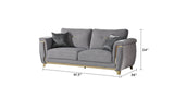 Contemporary Solid Wood Velvet Upholstered Sofa With Gold Accents - Omega Lifestyles