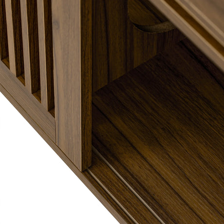 Mid-Century Modern Extendable Walnut Cat Furniture TV Stand - Omega Lifestyles