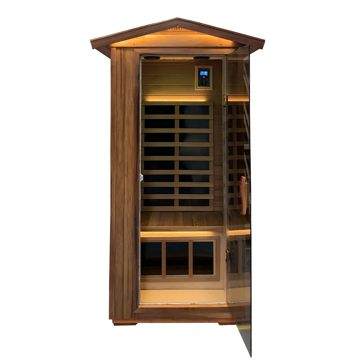 Outdoor Solid Wood Red Cedar 4-Person Infrared Sauna - Omega Lifestyles