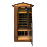 Outdoor Solid Wood Red Cedar 4-Person Infrared Sauna - Omega Lifestyles